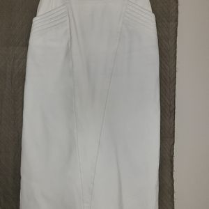 White leather skirt